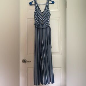 Off the Shoulder Stripped Jumpsuit